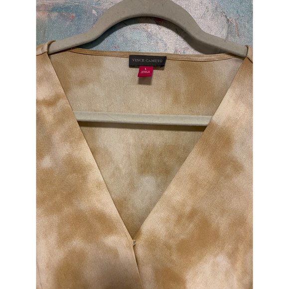 Vince Camuto NWT Women's Lg Blouse Tunic Tie Dye Spring Safari Wrap Style V-Neck - Picture 11 of 12